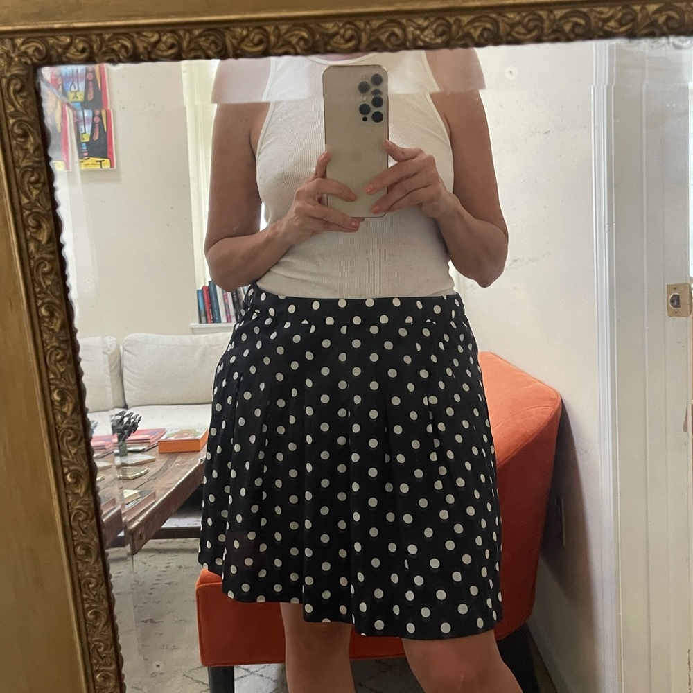 JCrew Navy Polka Dot Mini Skirt